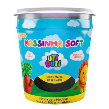 Imagem de Massinha de Modelar Soft Pote 500gr Utiguti, Preto