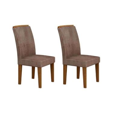 Imagem de Kit 2 Cadeiras de Cozinha Lunara 2 Un Capuccino/Suede Capuccino - Rufa