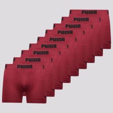Imagem de Kit 9 Cuecas Boxer Puma Sem Costura Bordô, M