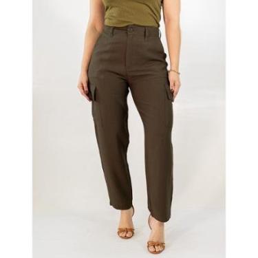 Imagem de Calça Feminina Mom Bolso Cargo Alfaiataria Viscose Anticorpus-Feminino
