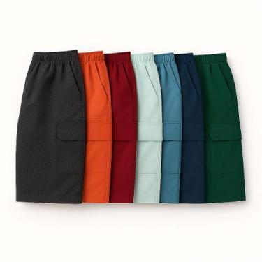 Imagem de Bermuda Brim Algodão Masculina Leve e Respirável para Verão eslástico 