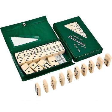 Imagem de Dominó Profissional Modelo Resina Duro para Jogo com 28 Peças em Resina de Alta Qualidade com Protetor de Metal e Estojo