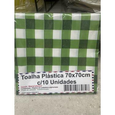 Imagem de Kit Toalha de Mesa Plástica Lisa Quadrada 70x70cm 10 Peças Xadrez Verde Limão para Festa OEM