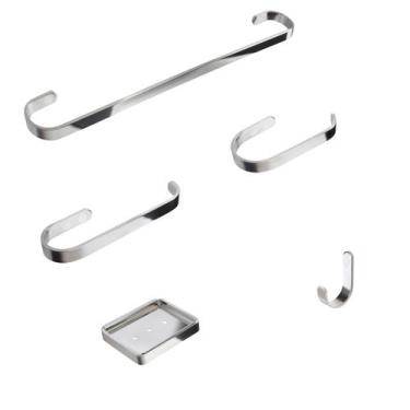 Imagem de Kit De Acessórios Para Banheiro 5 Peças Alumínio Saboneteira Inóx - JG