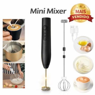 Imagem de Mini Mixer Elétrico USB 3 Velocidades para Café Cremoso, Cappuccino, O