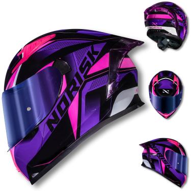 Imagem de Capacete NORISK Flow Pulse Roxo Rosa + Viseira Extra