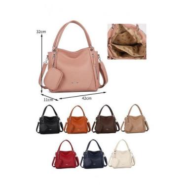 Imagem de Bolsa Mochila Feminina Grande De Ombro Com Alça Transversal De Couro P