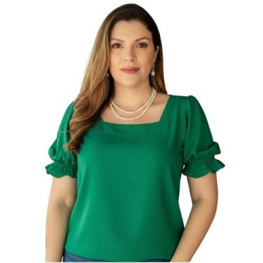 Imagem de Blusa Social Feminina Manga Bufante Princesa em Viscolinho Elegante - 