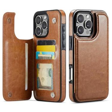 Imagem de Capa Carteira Wefor para iPhone 16 Pro Max em Couro PU