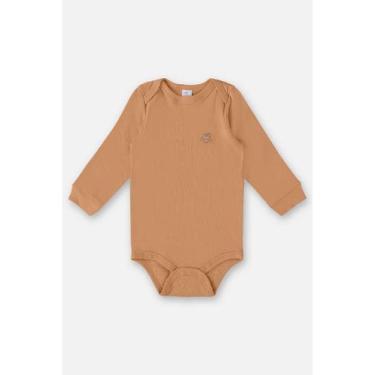Imagem de Body Manga Longa Para Bebê Unissex Up Baby, Marrom, G