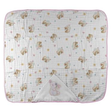 Imagem de Toalhão Soft Mais 3 Camadas de Fraldas 85cm x 1,05m Baby Joy, Coelha