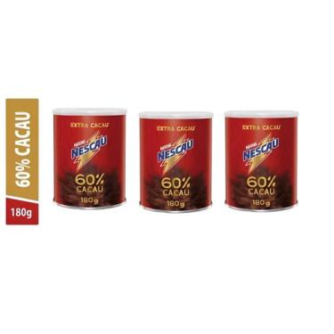 Imagem de Kit Nescau Achocolatado Nestle 60% Cacau Extra 03 Unidades