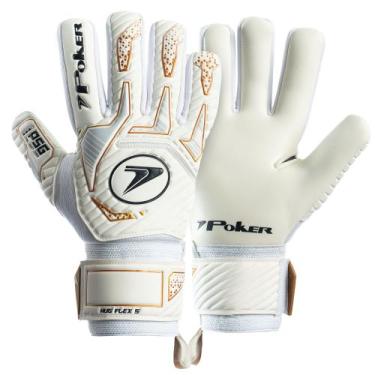 Imagem de Luva de Goleiro Hug Flex 5 Profissional - - Poker, Branco, Dourado, 9