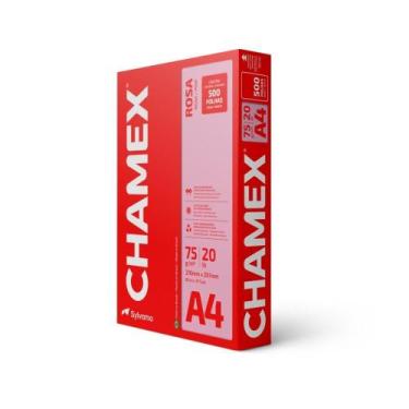 Imagem de Papel Sulfite A4 Colorido Chamex 75G Rosa PCT/500