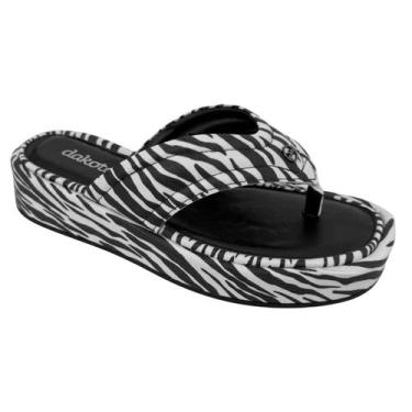 Imagem de Tamanco Dakota Feminino Dedo Flatform Zebra Sandália Y9001 Cor:PretoTa