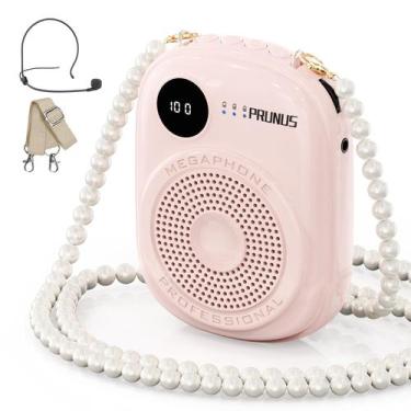 Imagem de Amplificador de voz PRUNUS portátil com fio com microfone rosa