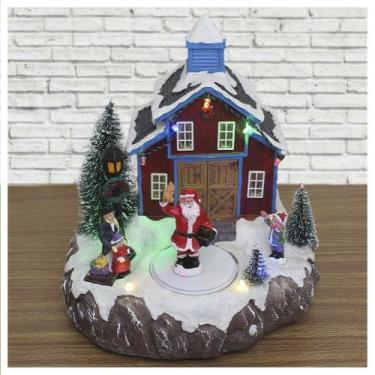 Imagem de Cenário Natalino Musical Iluminado Papai Noel Com Presente 20cm - Gené