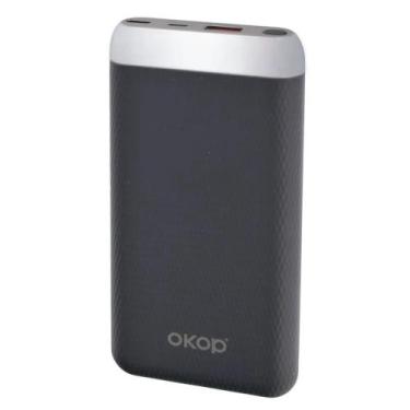 Imagem de Power Bank OKOP, 10000 mAh, Cable USB, Negro