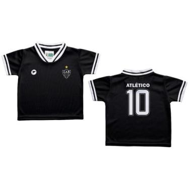 Imagem de Camiseta Bebê Atlético MG Preta - Torcida Baby, M, Preto, Branco
