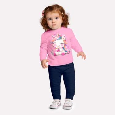 Imagem de Conjunto Moletom Infantil Kyly Menina Flanelado Inverno