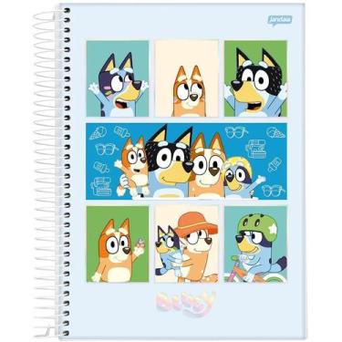 Imagem de Caderno Escolar 1 Matéria 80fls Bluey X Com Adesivos Jandaia