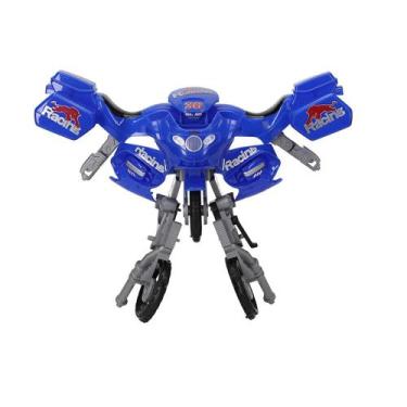 Imagem de Brinquedo Moto Transformers Motocicleta Vira Robô Boneco - Etitoys, Az