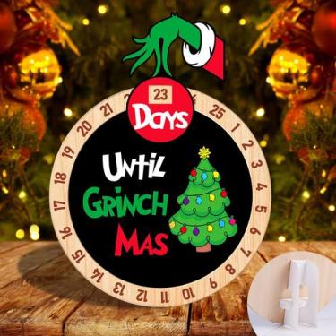 Imagem de Calendário do Advento de Natal PETCEE Grinch 2024 Wood Decor