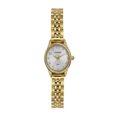 Imagem de Relogio Mondaine Feminino dourado pequeno oval com numeros classico so