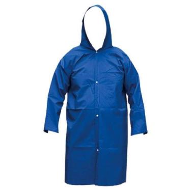 Imagem de Capa chuva pvc reforçada grande azul policap - ATACADO