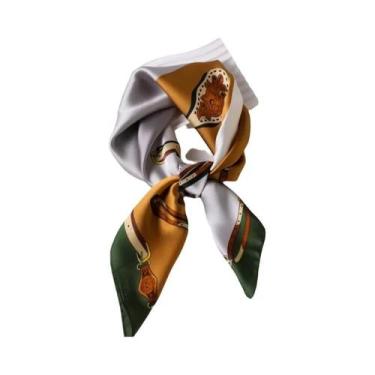 Imagem de Lenço Quadrado De Seda Luxuosa Para Mulheres, Hijab De Cetim, Faixa De