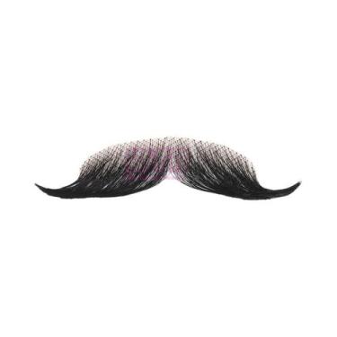 Imagem de Barba Sintética Preta Realista Com Bigode E Barba De Cabra Em Renda In