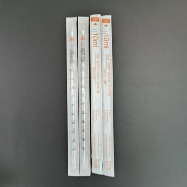 Imagem de Pipetas sorológicas graduadas de 10 mL, pacote com 50, anel laranja - 