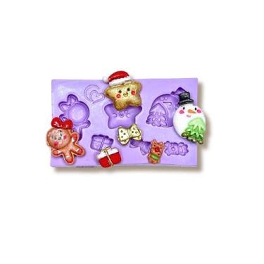 Imagem de F1796 molde de silicone natal confeitaria biscuit - confeitaria dos mo
