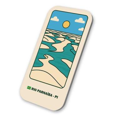 Imagem de Imã Geladeira Souvenir Rio Parnaíba - Piauí Brasil 3x6cm De Metal - M-