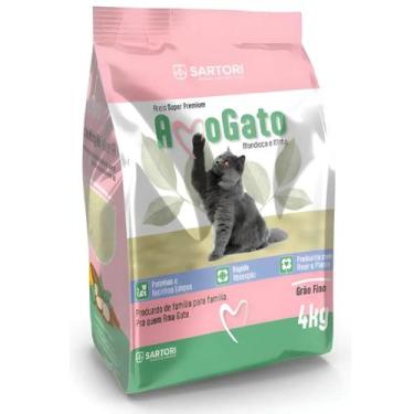 Imagem de Areia Higiênica Super Premium Amo Gato 4 Kg Milho E Mandioca Grãos Fin
