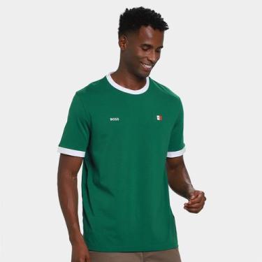 Imagem de Camiseta Hugo Boss México Masculina, Verde, G