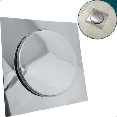 Imagem de Ralo Click Inteligente 15x15 Aço Inox Brilhoso Ralo De Chão Quadrado B