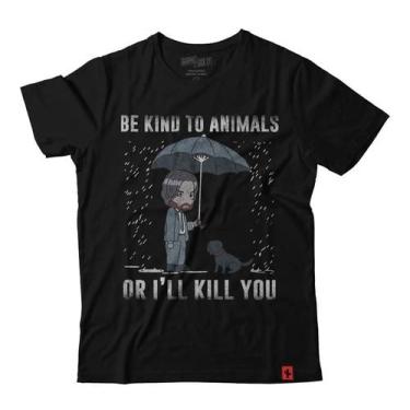 Imagem de Camiseta John Wick Be Kind To Animals Pronta Entrega Tamanho:M;Cor:Preto