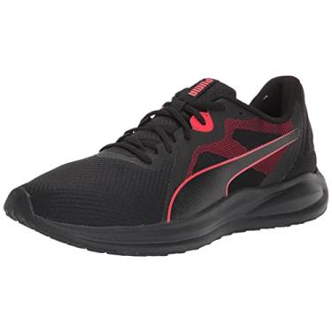 Imagem de PUMA Tênis masculino Twitch Runner, Preto/vermelho de alto risco, 10