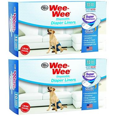 Imagem de Four Paws Wee-Wee Products Sacos descartáveis para fraldas para cães, 10 por pacote, 7 cm x 21 cm x 11,4 cm