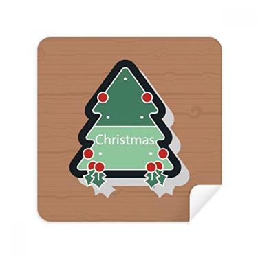 Imagem de Óculos de Natal com ícone de desenho animado de árvore de Natal, pano de limpeza de tela, tecido de camurça, pacote com 2