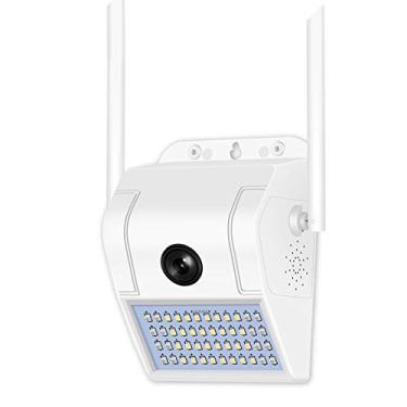 Imagem de Câmera de segurança externa 1080P CCTV sem fio WiFi à prova d'água Câmera de vigilância com holofote, áudio bidirecional, detecção de movimento, holofote, visão noturna