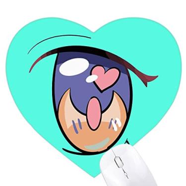 Imagem de Mouse pad de coração com olhos alegres da Peach Hearts Glad Tapete de borracha para escritório