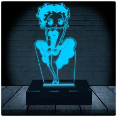 Imagem de Luminária Led Abajur  3D  Betty Boop - Rb Criações