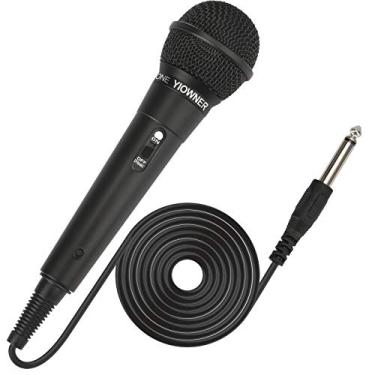 Imagem de Microfone com fio, microfone de karaokê, microfone portátil para cantar, microfone karaokê com cabo de 2,5 m, microfone dinâmico vocal para alto-falante, AMP, mixer, DVD