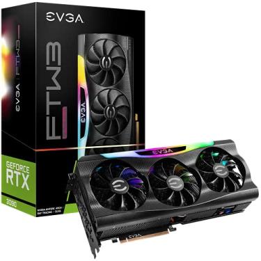 Imagem de EVGA GeForce RTX 3090 FTW3 Ultra Gaming Placa gráfica, 24 GB GDDR6X, tecnologia iCX3, ARGB LED, placa traseira de metal, 24G-P5-3987-KR