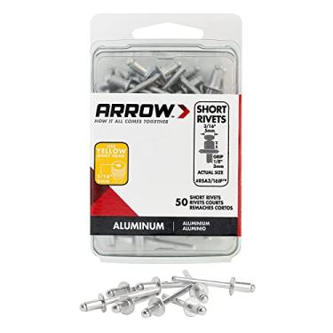 Imagem de Arrow Fastener Rebites curtos de alumínio RSA3/16IP de 1,9 cm, pacote com 50