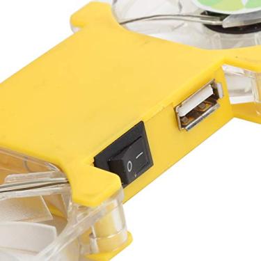 Imagem de Almofada de resfriamento para laptop, refrigerador de laptop dobrável USB para bons efeitos de dissipação de calor (amarelo, tipo de torre inclinada)