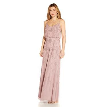 Imagem de Adrianna Papell Vestido feminino com alças finas, Pétala empoeirada, 46