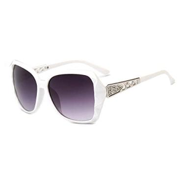 Imagem de Óculos de Sol Quadrado Moda Luxo Feminino Grandes Óculos de Sol Roxo Feminino Espelho Óculos Feminino Óculos De Sol Feminino, 08 Branco, Como Imagem